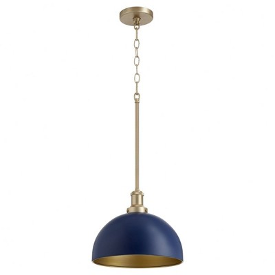 Quorum Lighting 1 - Light Pendant in  Blue/Aged Brass