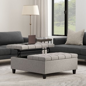 Sapphtopaz Modern Ottoman with Storage Square Upholstered Coffee Table with Lift-Up Top Versatile Storage Bench for Living Room, Entryway - 1 of 4