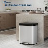 13 Gallon/50 Liter Metal Large Trash Can with Lid, Suitable for Kitchen, Office, Bedroom Trash Can - 2 of 4