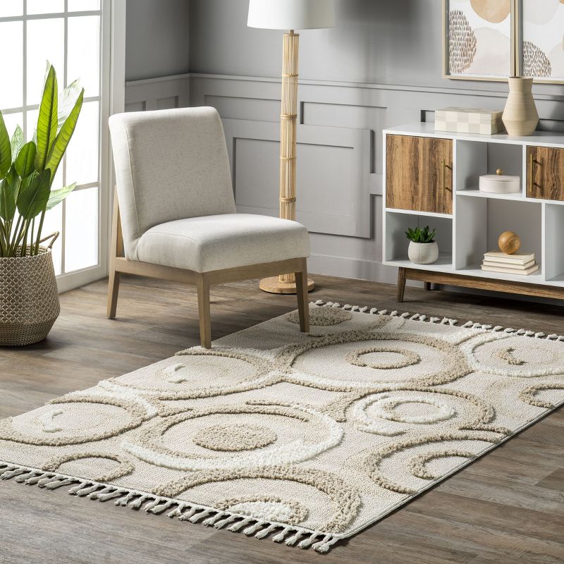 nuLOOM Leena Intertwined Circles High/low Area Rug, 3 of 11