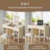 Lycvki 2-in-1 Dressing Table Set with Flip-Top Mirror and Stool - 3 of 4