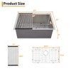 Kitchen Sink 25 x 22 Inch, Top Mount Drop-In Sinks, 304 Stainless Steel Single Bowl Basin, 16 Gauge Workstation Sink with Strainer & Bottom Grid - 2 of 4