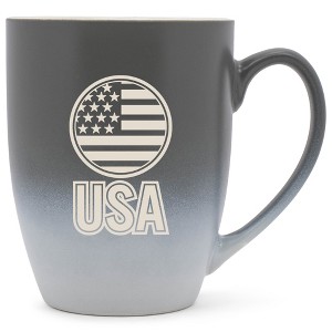 100 North United States of America 10 Ounce Gray and White Two Toned Ombre, Comfortably Fits Your Hands, Ceramic Tea Coffee Cup Mug, USA - 1 of 1