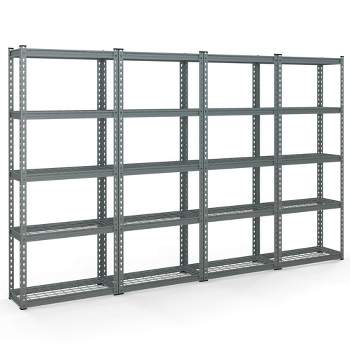Tangkula 4 PCS 5-Tier Metal Shelving Unit Heavy Duty Wire Storage Rack with Anti-slip Foot Pads