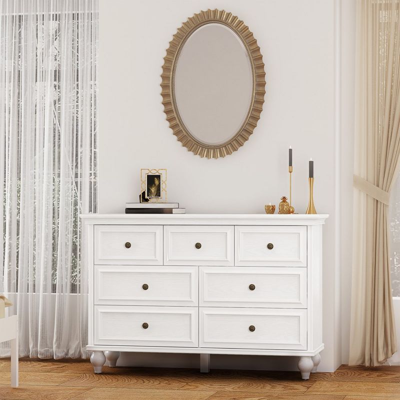 Whizmax White Dresser, Modern Dresser for Bedroom, 7 Drawer Double Dresser with Metal Handles, Dresser for Hallway, Entryway, 4 of 10