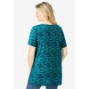 Woman Within Plus Size Short-Sleeve Pintucked Henley Tunic - 3 of 4