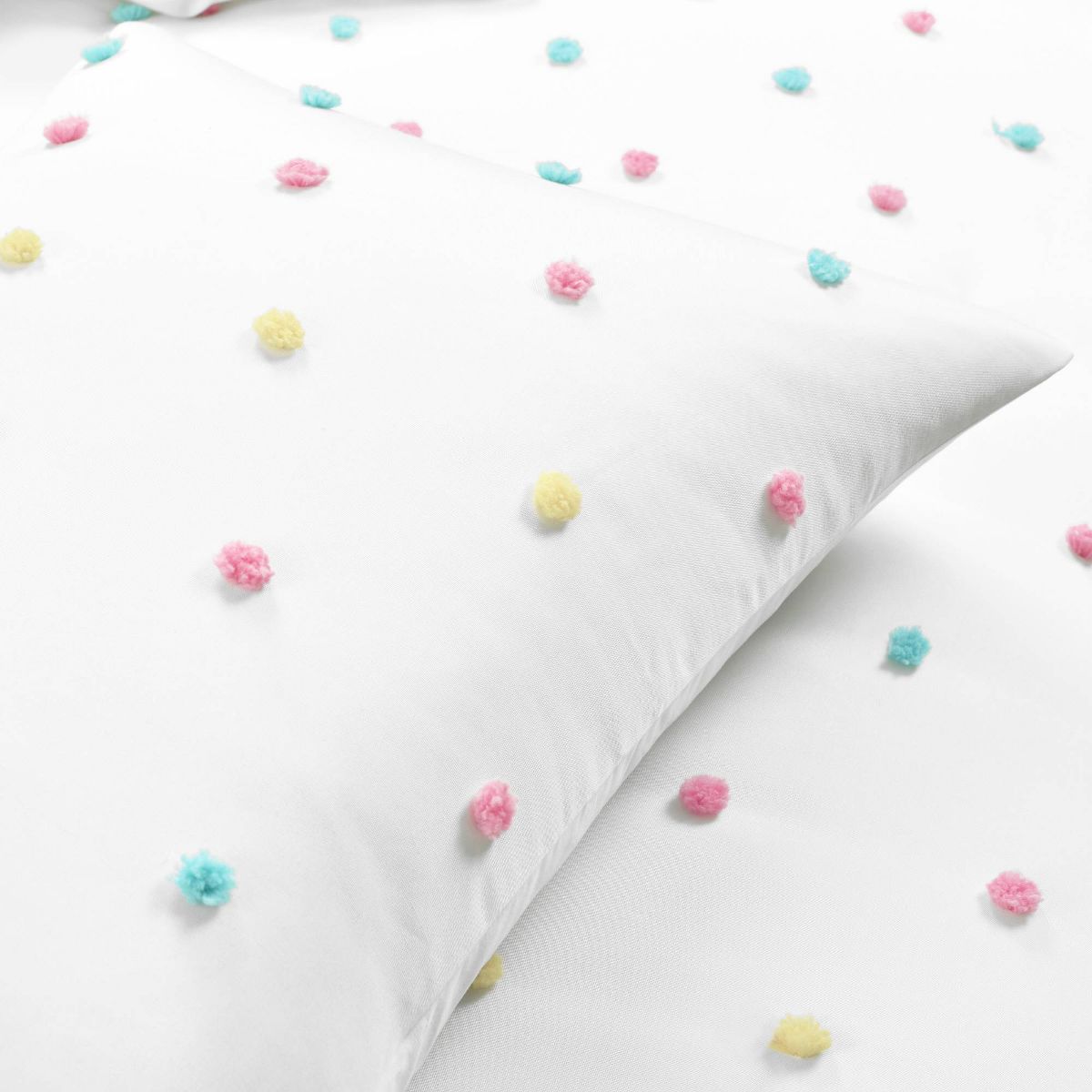 2pc Twin/Twin XL Rainbow Tufted Dot Oversized Kids' Comforter Set - Lush Décor: Teen Bedding, Microfiber, Polka Dots - thumbnail 5