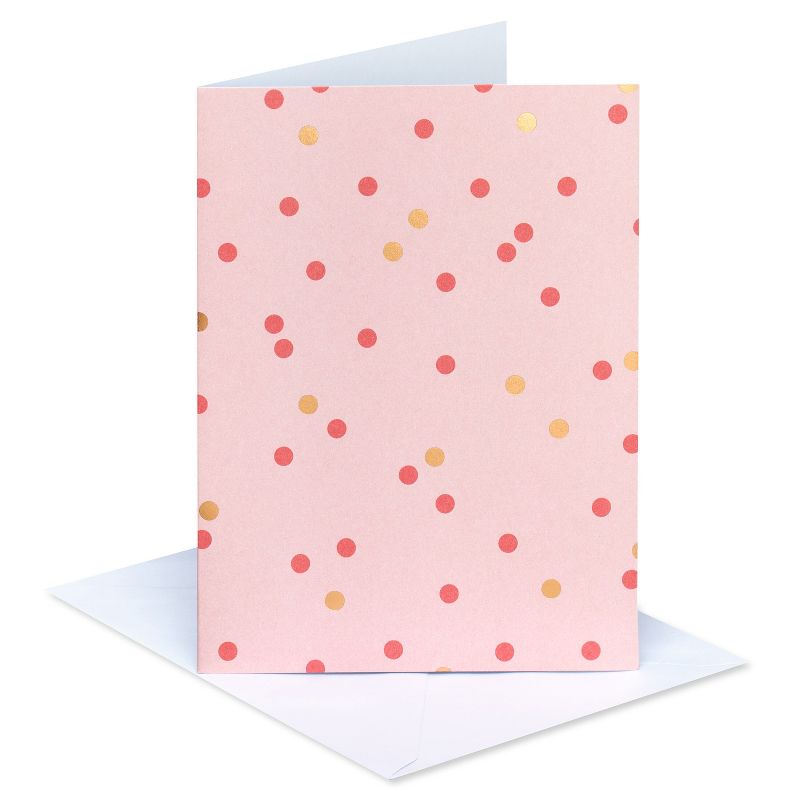 10ct Blank Note Cards Polka Dots Pink, 3 of 8