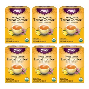 Yogi Tea - Honey Lemon Throat Comfort (6 Pack) - Soothes the Throat - 96 Tea Bags - 1 of 3