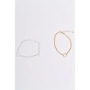 Slickblue Women's Bracelet, Double Chain With Ring Charm, Minimal Style, Alloy, 7 Inch, Gold/Silver - 3 of 4