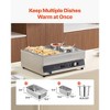VEVOR Electric Soup Warmer, Two 6.34QT Pots & Three 1/3 Pans, Stainless Steel Food Warmer with 86~185°F Adjustable Temp, 1500W Bain Marie, Silver - 3 of 4