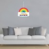 Big Dot of Happiness Love is Love - Pride - Hanging Porch Rainbow Party Outdoor Decorations - Front Door Decor - 1 Piece Sign - 3 of 4