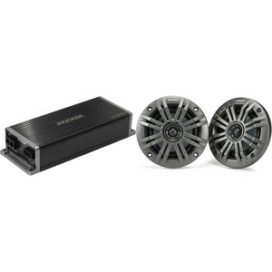 Kicker Marine KPX300.4 Powersports Amp &  4" Marine Speakers (4 Ohm ) - 1 of 4