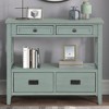 Farmhouse Pine Wood Console Table with 4 Drawers & 1 Storage Shelf - Ideal for Entryway, Living Room, Bedroom, Hallway, Kitchen - 2 of 4