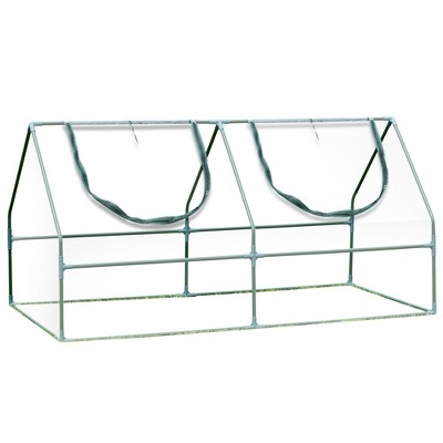Aoodor 6 x 3 x 3 ft Mini Greenhouse with 2 Zipper Doors, Water-Resistant, UV-Protected for Flowers, Vegetables, and Herbs