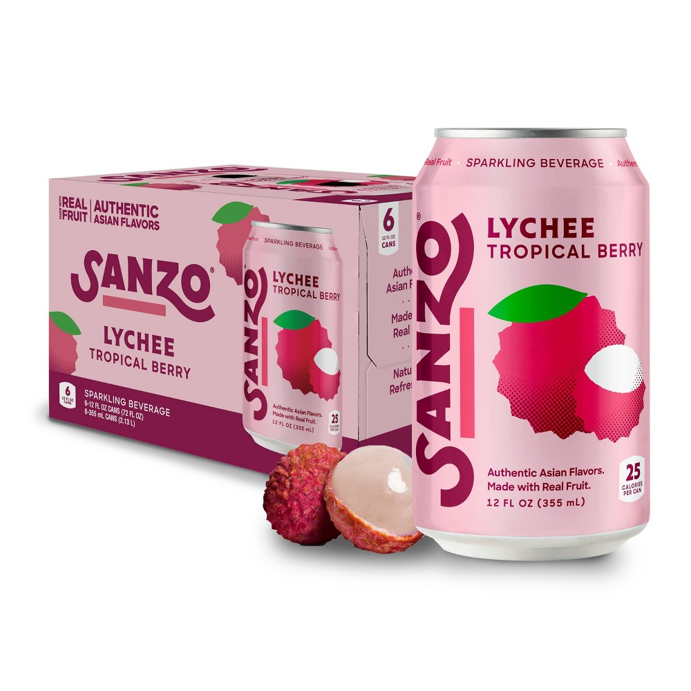 Sanzo Sparkling Water - Lychee - 72 fl oz/6pk