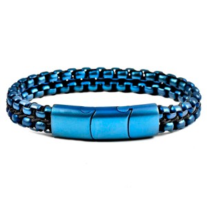 Crucible Men's Matte Finish Double Row Box Chain Steel Bracelet - 1 of 4