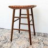 Genuine Leather Counter Stool with Padded Seat, Solid Wood Frame, and Footrest for Kitchen or Home Bar - 4 of 4