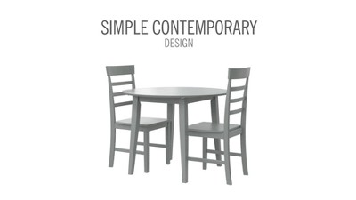White 3-Piece Drop Leaf Dining Set with Chairs