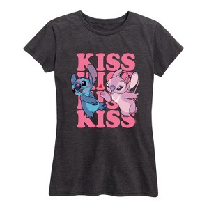 Women's - Lilo and Stitch - Kiss Short Sleeve Graphic T-Shirt - 1 of 4