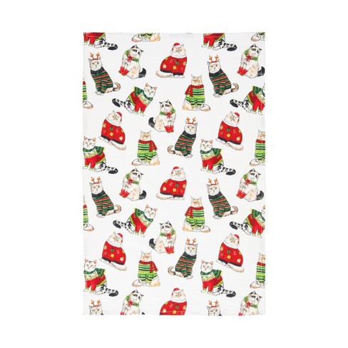 Kate Spade Christmas Holiday Dog Cat Kitchen Dish Towel 100% Cotton Set of 2
