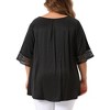 Agnes Orinda Women's Plus Size Lace Crochet Hollow out Crew Neck Short Sleeve Side Split Casual Blouses - 4 of 4