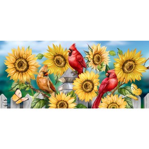 Briarwood Lane Summer Cardinals and Sunflowers Mini Mat 22x10 Indoor Outdoor For Summer Doormat - 1 of 2