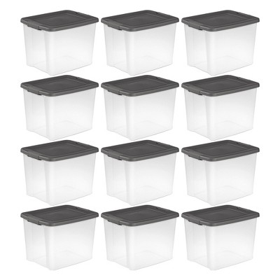 Sterilite 1937 - 50 Qt. ShelfTotes Clear/ Flat Gray 19373V06