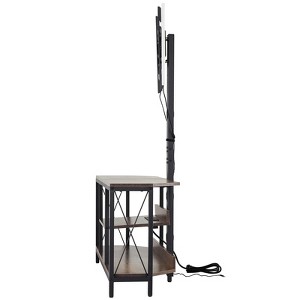 VEVOR 45" TV Stand with Mount for up to 75 in TVs, Entertainment Center with Power Outlet , Height Adjustable TV Console, Brown - 1 of 4