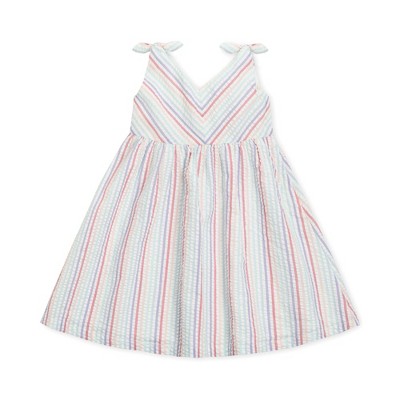 Hope & Henry Girls'  Cotton Bow Shoulder Swing Dress, Kids