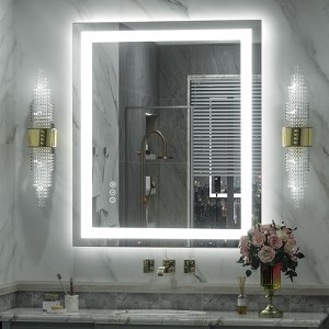 Apmir Super Bright Front & Back LED Lighted Anti-Fog Tempered Glass Bathroom/Vanity Mirror with ETL & 3-Year Warranty - 1 of 4