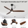 Sofucor 60'' Ceiling Fan with Dimmable Led Light 3 Wood Blades BLack+Brown - 2 of 4
