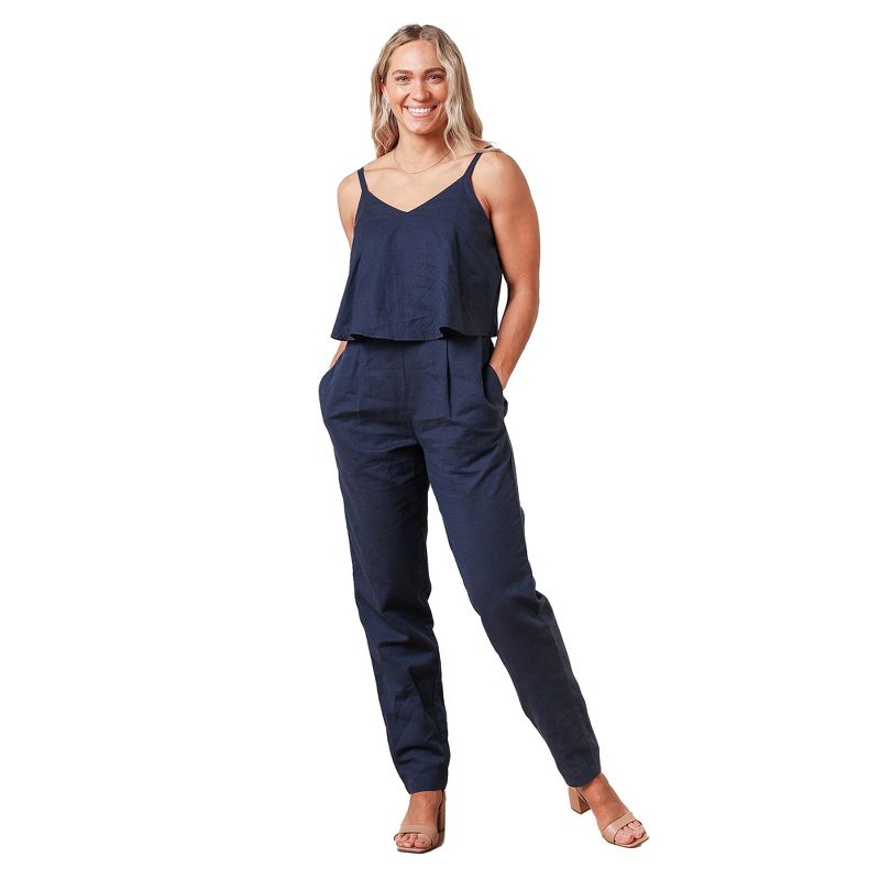 Hope & Henry Women's Sleeveless Faux Top Jumpsuit, 1 of 5
