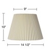 Springcrest Ivory Linen Knife Pleat Medium Lamp Shade 9" Top x 14.5" Bottom x 10" High (Spider) Replacement with Harp and Finial - 4 of 4