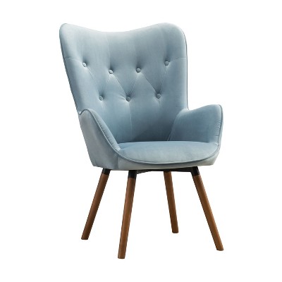 NicBex Silky Velvet Accent Chair,Upholstered Living Room Chairs with High Tufted Button Backrest,Cozy Armchair,Accent Chairs for Living Room