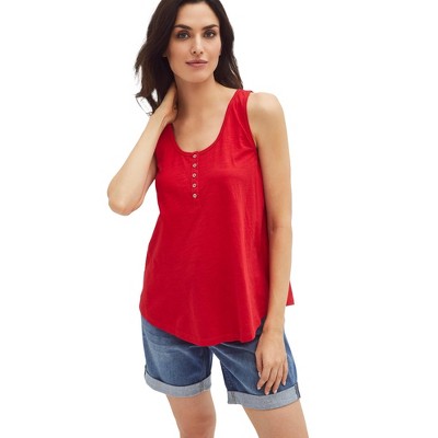 ellos Women's Plus Size Knit Henley Tank