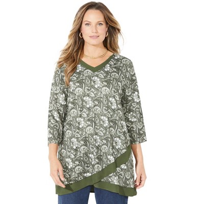 Catherines Women's Plus Size Layered Hem Top