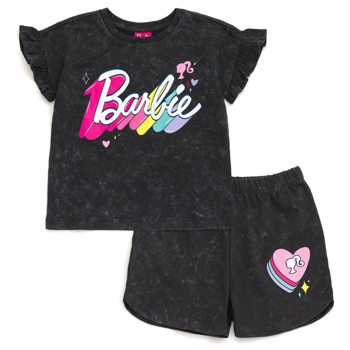 Barbie French Terry T-Shirt and Shorts Outfit Set Sizes (2T - 14-16)