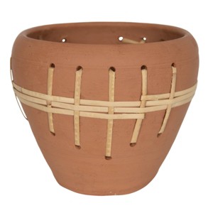Woven Terracotta Terracotta & Rattan Planter - Foreside Home & Garden - 1 of 4