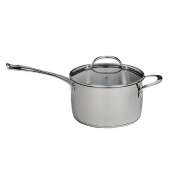Swiss Diamond Premium Clad 2.6 qt Stainless Saucepan with Glass Lid -  Induction