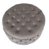 WestinTrends Round Velvet Tufted Storage Ottoman for Living Room Bedroom - 3 of 4