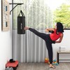 DSVIMOY Punching Bags Unfilled Punching Bag for Adults, Heavy Bag Wall Mount Set with Bracket, Boxing Gloves, Black, 11.80"*11.80"*35.40" - 4 of 4