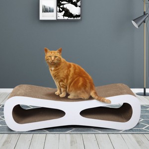 DOMETOUR Cat Scratcher Cat Toy Corrugated Cardboard Figure 8 Shape - 1 of 4