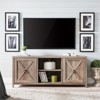 58" Modern Farmhouse Double Sliding Door Gray Oak Wood TV Stand - Henn&Hart - 4 of 4