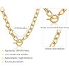 14K Gold Plated Chunky Necklace, Cross Heart Pendant Necklace Layered Herringbone Cuban Link Non Tarnish - 3 of 4