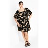 Women's Plus Size Uptown Mini Print Dress - black | CITY CHIC - 2 of 4