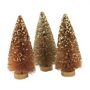 Bethany Lowe 5.75 In Fall Sparkle Bottle Brush Trees Easter Decorative Tree Set , Spring Decor Fall Thanksgiving (3PC) - 1 of 3