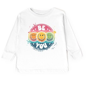 The Juniper Shop SmileyWorld Be You Rainbow Circle Toddler Long Sleeve Tee - 1 of 4