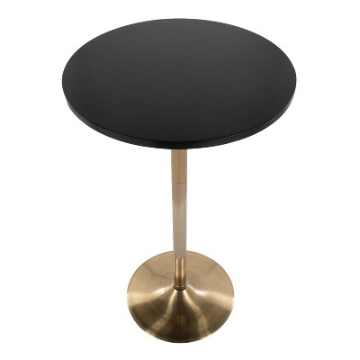 ContempoCraft 28" Gold & Wood Round Bar Height Table