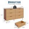 47-Inch 6-Drawer Dresser for Bedroom, Fluted Modern Wooden Chest with Metal Handles, Storage Organizer and TV Stand for Living Room Hallway - 2 of 4